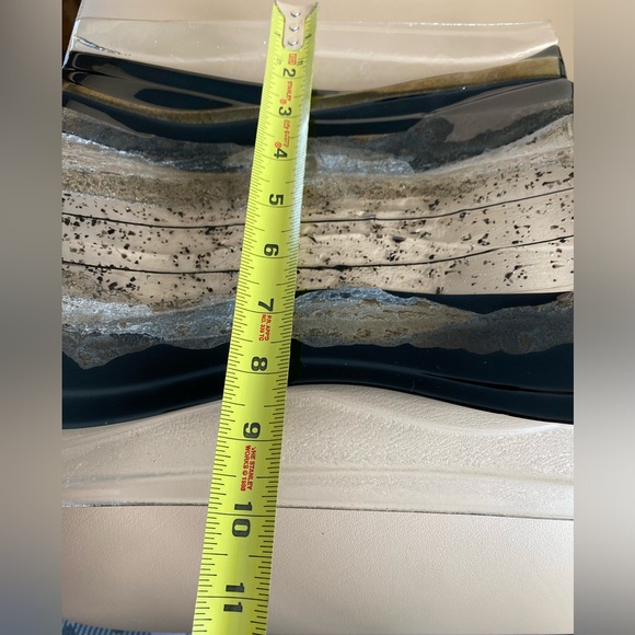 Fused Art glass Striped Clear Black Plates Plater set - Picture 7 of 10